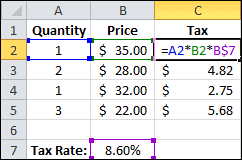 Absolute Row Only Formula