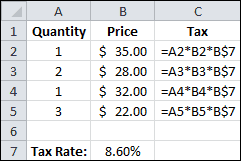 Absolute Rows Formulas