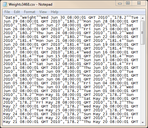 CSV File in Text Editor