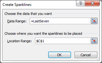 Create Sparklines Dialog Box