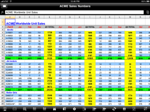 DocsToGo Premium Spreadsheet on iPad