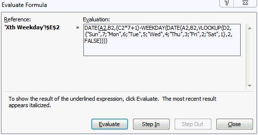 Evaluate Xth Weekday of a Month Alternate