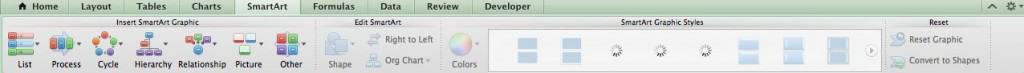 Excel 2011 Ribbon SmartArt