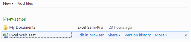 Excel Web Document File