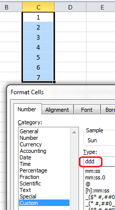 Format Integers to Day Format