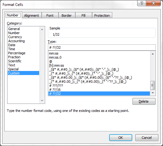 Fraction Dialog Custom Box