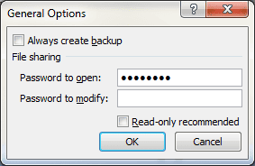 General Options dialog box 2010