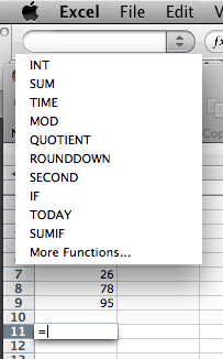 Name Box Recent Files List
