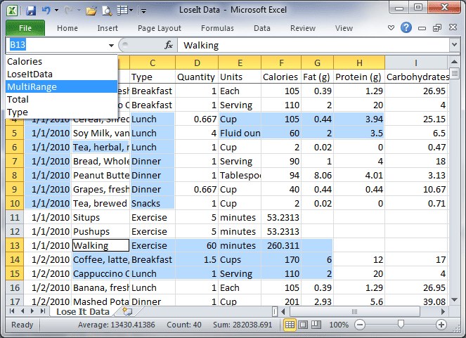 Multiple Range with Name Box