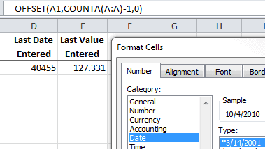 OFFSET Date formatting