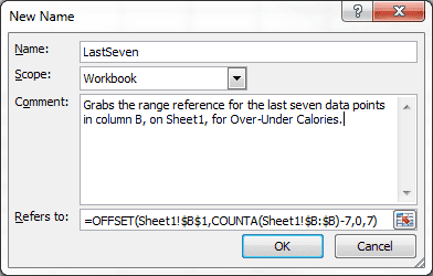 OFFSET Formula inside Named Range