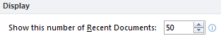 Recent Document List Setting