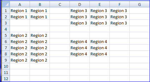 Spreadsheet Regions