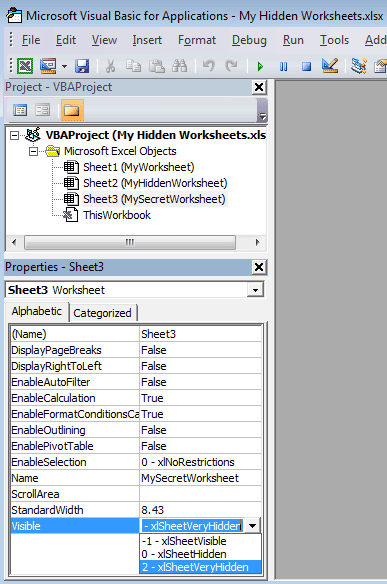 Sheet Very Hidden VBA