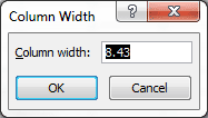 Standard Column Width Excel Windows