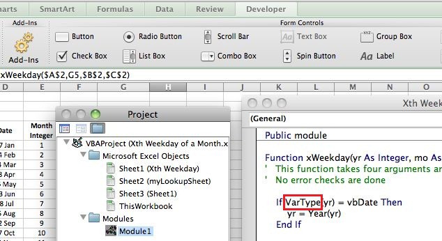VBA Editor Excel 2011