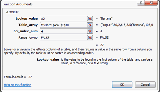 VLOOKUP Dialog Box