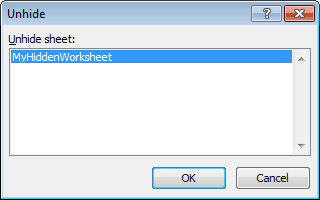 Worksheet Unhide