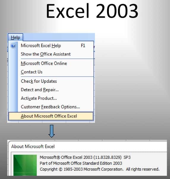 About Excel Versions 2003