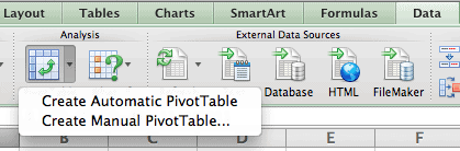 Create Manual Pivot Table