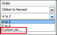 Custom List Sort