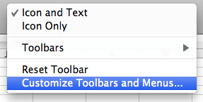 Customize Toolbars and Menus