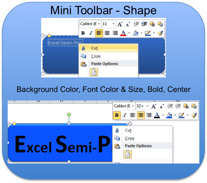 Mini Toolbar Shape Option