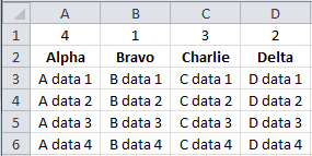 Sort Left to Right with row above