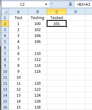 Test Formula Fill Down BEFORE
