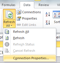 Web Page Connection Properties