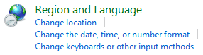 Windows Control Panel Regional Format Settings