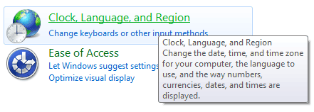 Windows Regional Settings (Navigation to)