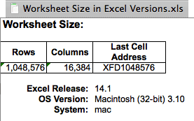 XLS Worksheet in Excel 2011