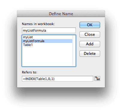 Define Name Dialog Box
