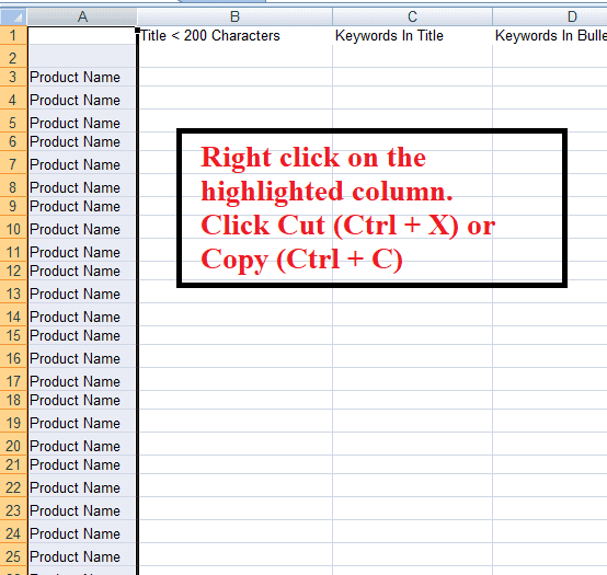 How to move columns in excel