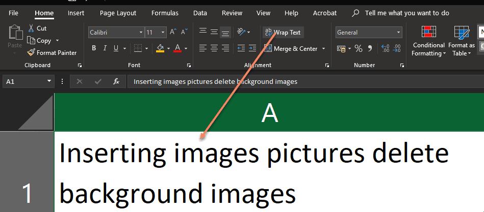 screenshot of how to change the size of a cell