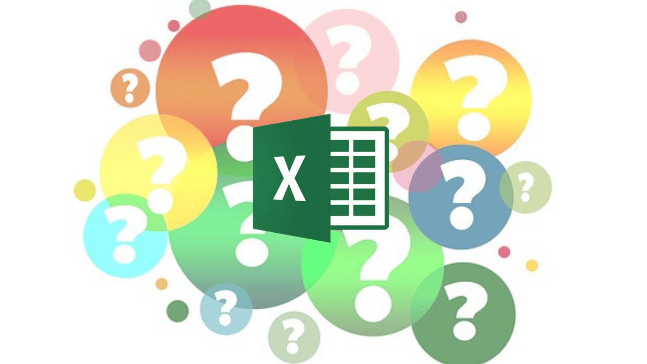 Excel icon with question marks around