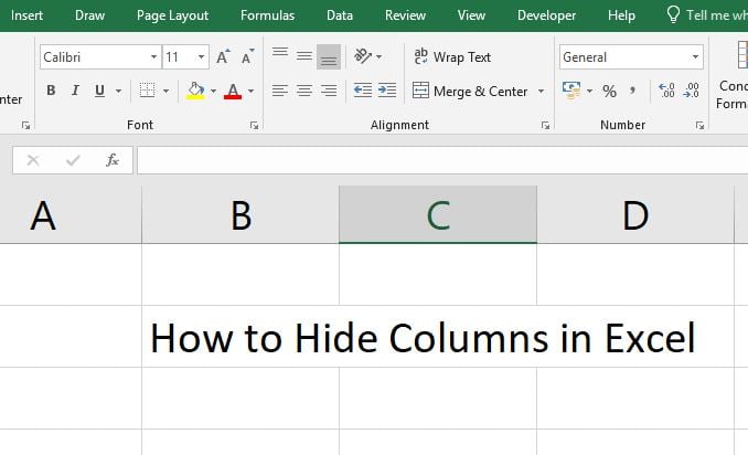 How to Hide Columns in Excel