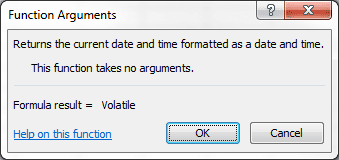 NOW Function in Excel