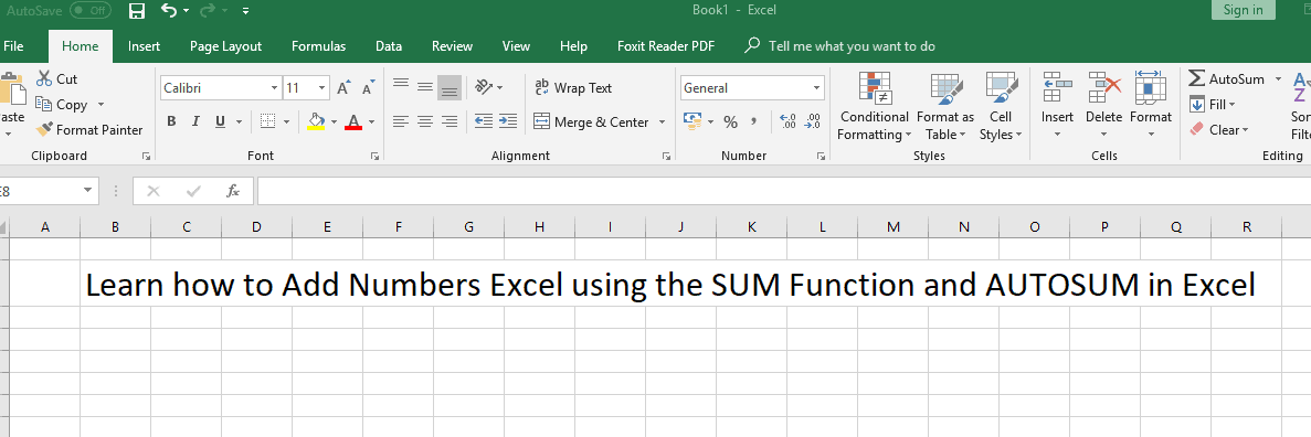 Learn How to Add In Excel Using the SUM Function and AUTOSUM | Excel ...