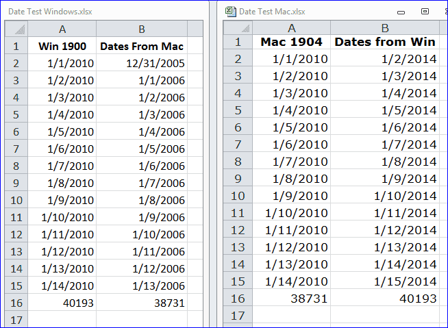 Date System Comparison Windows vs Mac