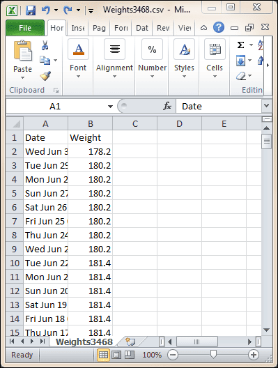 Excel CSV File