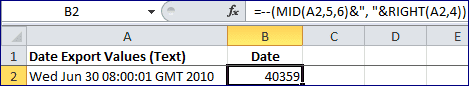 Convert Text Date to Serial Date Formula Unformatted