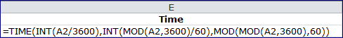 TIME Function using Hours