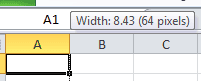 Column Width Tool Tip Excel Windows