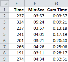 Convert Seconds with TIME Function