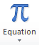 Equation toolbar menu item