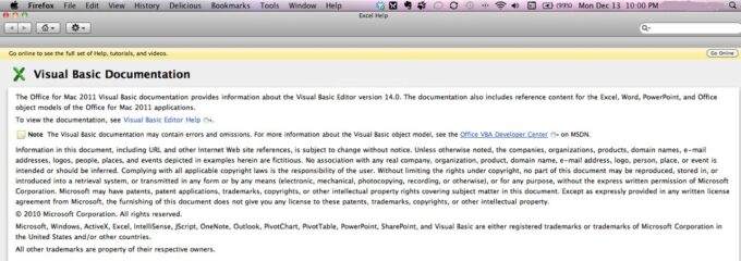 microsoft excel for mac vba editor versions