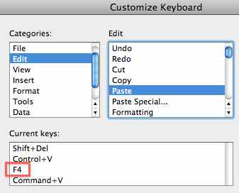 Excel Mac F4 Keyboard Shortcut