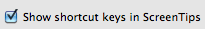 Shortcut Keys in ScreenTips